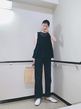 「レーストップス」｜Kanocoさん（レディース・170cm）の夏コーディネート