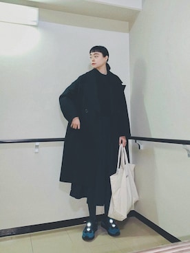 「Johnbull（ジョンブル）のアイテム（ピーコート）」を使った、Kanocoさん（レディース・170cm）の冬コーディネート