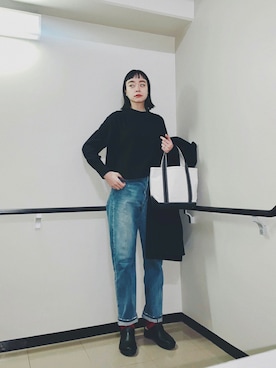 「Johnbull（ジョンブル）のアイテム（ピーコート）」を使った、Kanocoさん（レディース・170cm）の冬コーディネート