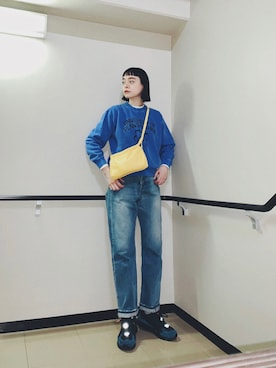 「FRUIT OF THE LOOM（フルーツオブザルーム）のアイテム」を使った、Kanocoさん（レディース・170cm）の冬コーディネート