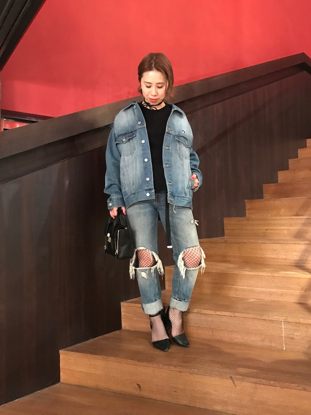 【3.1 Phillip Lim】デニムジャケット／ブラック／黒 Black Denim Boxy Jacket | Phillip Lim Women's Outerwear