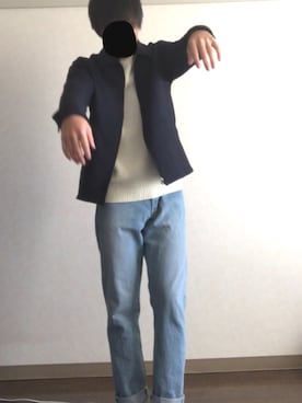 「SHIPS JET BLUE（シップスジェットブルー）のアイテム（デニムパンツ）」を使った、ksさん（メンズ・167cm）の秋コーディネート