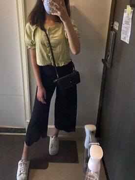 「通勤穿搭」｜「アイテム（スラックス）」を使った、Lanie 🌟さん（レディース・168cm）の秋コーディネート