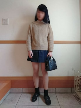 「キュロット」｜「アイテム（ハンドバッグ）」を使った、kiさん（レディース・159cm）の冬コーディネート