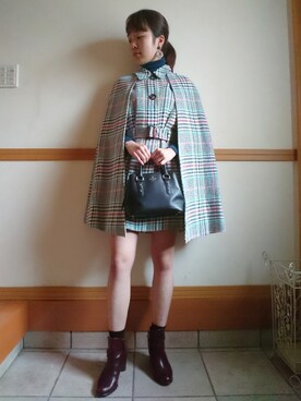 「ケープコート」｜「アイテム（アクセサリー）」を使った、kiさん（レディース・159cm）の春コーディネート