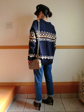「OZOC（オゾック）のアイテム（帽子）」を使った、kiさん（レディース・159cm）の秋コーディネート