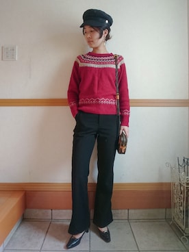 「OZOC（オゾック）のアイテム（帽子）」を使った、kiさん（レディース・159cm）の秋コーディネート