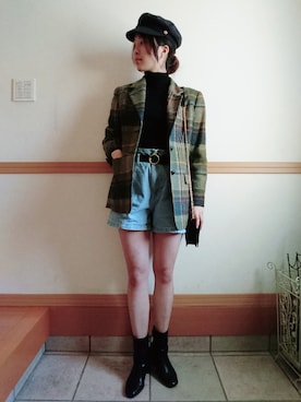 「OZOC（オゾック）のアイテム（帽子）」を使った、kiさん（レディース・159cm）の冬コーディネート