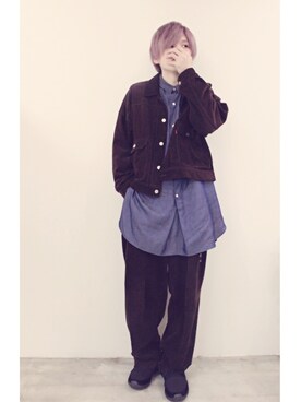 「NEONSIGN（ネオンサイン）のアイテム（ブルゾン）」を使った、△◯【WEARカラオケ・クレゲ部】さん（メンズ・173cm）の春コーディネート