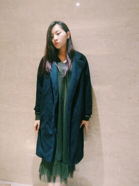 「blue」｜「アイテム（ピーコート）」を使った、Yukariveraさん（レディース・166cm）の冬コーディネート