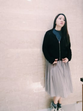 「MONKI（モンキ）のアイテム（ノーカラージャケット）」を使った、Yukariveraさん（レディース・166cm）の春コーディネート