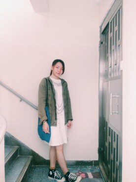 「working style」｜「アイテム（ミリタリージャケット）」を使った、Yukariveraさん（レディース・166cm）の秋コーディネート