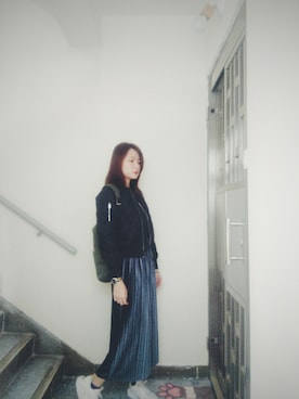 「blue」｜「アイテム（口紅/リップティント/グロス）」を使った、Yukariveraさん（レディース・166cm）の秋コーディネート