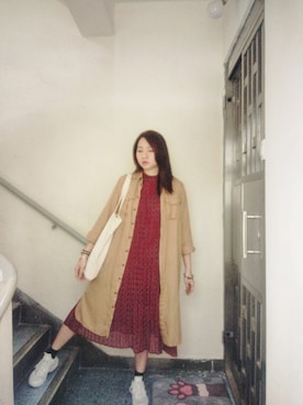「red」｜「アイテム（アンサンブル）」を使った、Yukariveraさん（レディース・166cm）の秋コーディネート