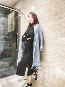 「working style」｜「アイテム（シャツワンピース）」を使った、Yukariveraさん（レディース・166cm）の秋コーディネート