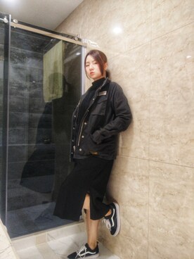 「working style」｜「アイテム（シャツワンピース）」を使った、Yukariveraさん（レディース・166cm）の冬コーディネート
