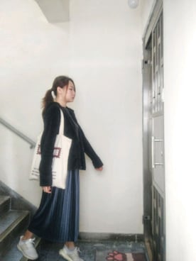 「blue」｜「アイテム（モッズコート）」を使った、Yukariveraさん（レディース・166cm）の冬コーディネート