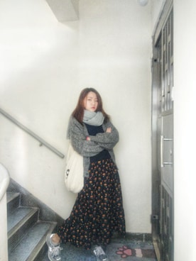 「blue」｜「アイテム（その他アウター）」を使った、Yukariveraさん（レディース・166cm）の冬コーディネート