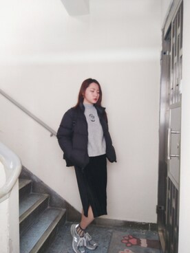 「working style」｜「アイテム（ダウンジャケット/コート）」を使った、Yukariveraさん（レディース・166cm）の冬コーディネート