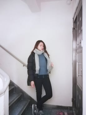 「working style」｜「アイテム（ダウンジャケット/コート）」を使った、Yukariveraさん（レディース・166cm）の冬コーディネート