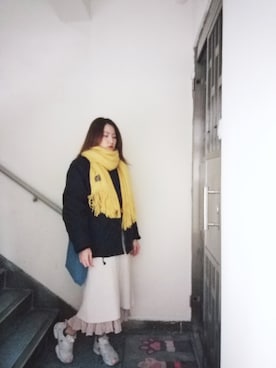 「working style」｜「アイテム（ミリタリージャケット）」を使った、Yukariveraさん（レディース・166cm）の冬コーディネート