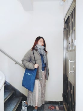 「working style」｜「アイテム（ダウンジャケット/コート）」を使った、Yukariveraさん（レディース・166cm）の冬コーディネート