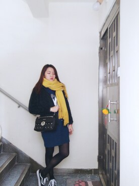 「working style」｜「アイテム（スリッポン）」を使った、Yukariveraさん（レディース・166cm）の冬コーディネート