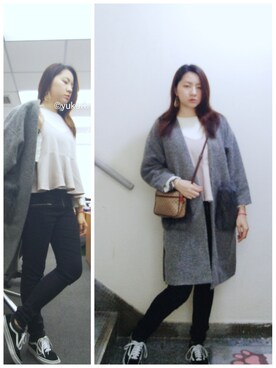 「working style」｜「アイテム（ダッフルコート）」を使った、Yukariveraさん（レディース・166cm）の冬コーディネート