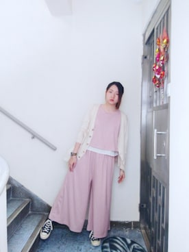 「working style」｜「アイテム（オールインワン・サロペット）」を使った、Yukariveraさん（レディース・166cm）の春コーディネート