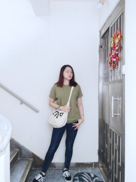 「working style」｜「アイテム（スリッポン）」を使った、Yukariveraさん（レディース・166cm）の夏コーディネート