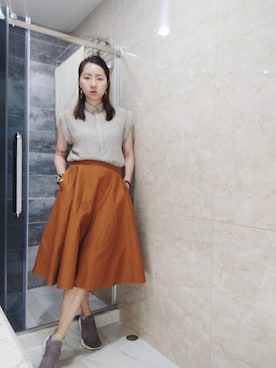 「pattern shirt」｜Yukariveraさん（レディース・166cm）の夏コーディネート