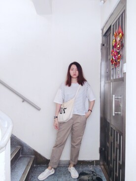 「the POOL aoyama（ザプールアオヤマ）のアイテム」を使った、Yukariveraさん（レディース・166cm）の夏コーディネート