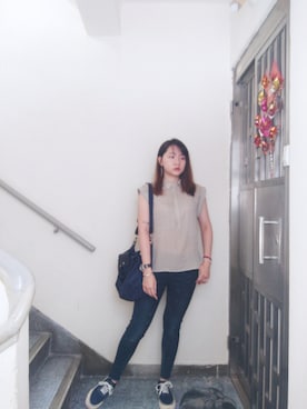「pattern shirt」｜Yukariveraさん（レディース・166cm）の秋コーディネート