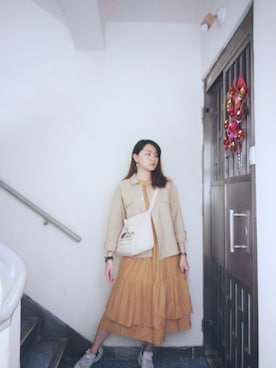 「working style」｜「アイテム（ブルゾン）」を使った、Yukariveraさん（レディース・166cm）の秋コーディネート