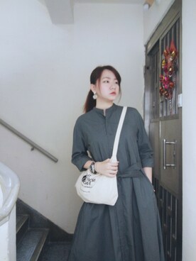 「working style」｜「アイテム（シャツワンピース）」を使った、Yukariveraさん（レディース・166cm）の秋コーディネート
