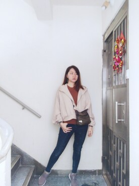 「working style」｜「アイテム（マウンテンパーカー）」を使った、Yukariveraさん（レディース・166cm）の秋コーディネート