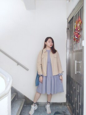 「blue」｜「アイテム（ブルゾン）」を使った、Yukariveraさん（レディース・166cm）の秋コーディネート