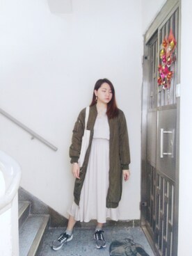 「working style」｜「アイテム（ミリタリージャケット）」を使った、Yukariveraさん（レディース・166cm）の冬コーディネート