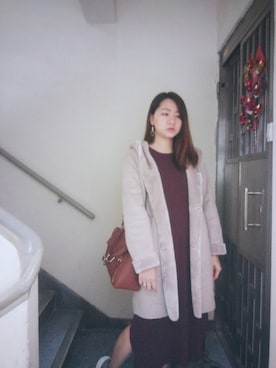 「working style」｜「アイテム（ダッフルコート）」を使った、Yukariveraさん（レディース・166cm）の冬コーディネート