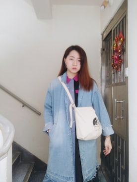「working style」｜「アイテム（シャツワンピース）」を使った、Yukariveraさん（レディース・166cm）の冬コーディネート