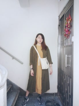 「working style」｜「アイテム（シャツワンピース）」を使った、Yukariveraさん（レディース・166cm）の冬コーディネート