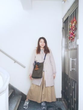 「working style」｜「アイテム（ダッフルコート）」を使った、Yukariveraさん（レディース・166cm）の冬コーディネート