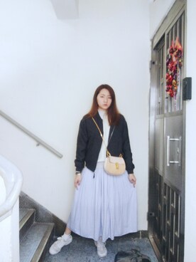 「MONKI（モンキ）のアイテム（トレンチコート）」を使った、Yukariveraさん（レディース・166cm）の冬コーディネート