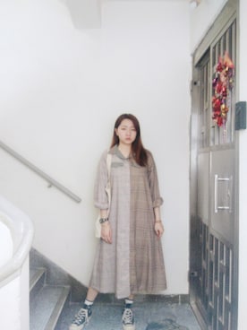 「working style」｜「アイテム（シャツワンピース）」を使った、Yukariveraさん（レディース・166cm）の冬コーディネート