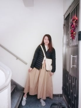 「working style」｜「アイテム（ダウンジャケット/コート）」を使った、Yukariveraさん（レディース・166cm）の冬コーディネート
