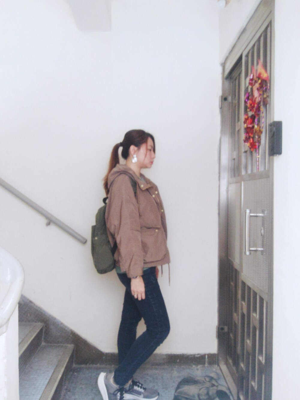 「wiwt、ootd、春コーデ、Saturday、working style、hkgirl、outdoor work、March 2019」｜「THE NORTH FACEのアイテム（バックパック/リュック、グリーン系）」を使った、Yukariveraさん（レディース・166cm）の春コーディネートの1枚目の写真