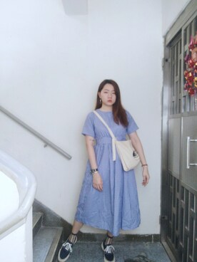 「blue」｜「アイテム（その他シューズ）」を使った、Yukariveraさん（レディース・166cm）の春コーディネート