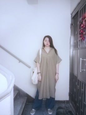 「working style」｜「アイテム（シャツワンピース）」を使った、Yukariveraさん（レディース・166cm）の春コーディネート