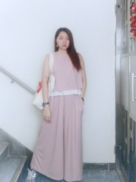 「working style」｜「アイテム（オールインワン・サロペット）」を使った、Yukariveraさん（レディース・166cm）の夏コーディネート