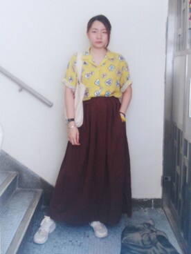 「pattern shirt」｜Yukariveraさん（レディース・166cm）の夏コーディネート